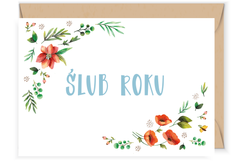Kartka ślubna z napisem ślub roku
