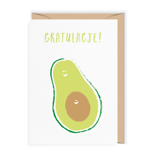 Kartka z gratulacjami zajścia w ciąże AWOKADO