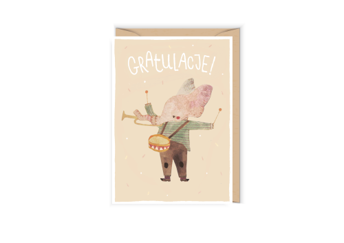 Kartka z gratulacjami Słonik