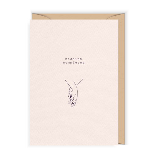 Kartka ślubna z napisem Mission Completed