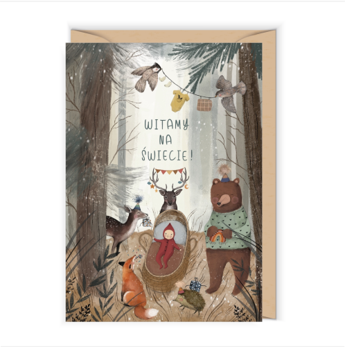 Kartka na narodziny Witamy na świecie