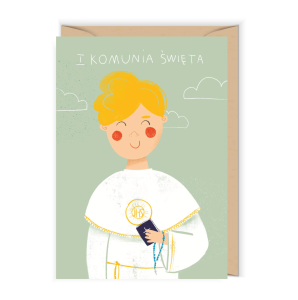 Kartka komunijna Chłopiec