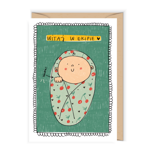 Kartka na narodziny Witaj w ekipie
